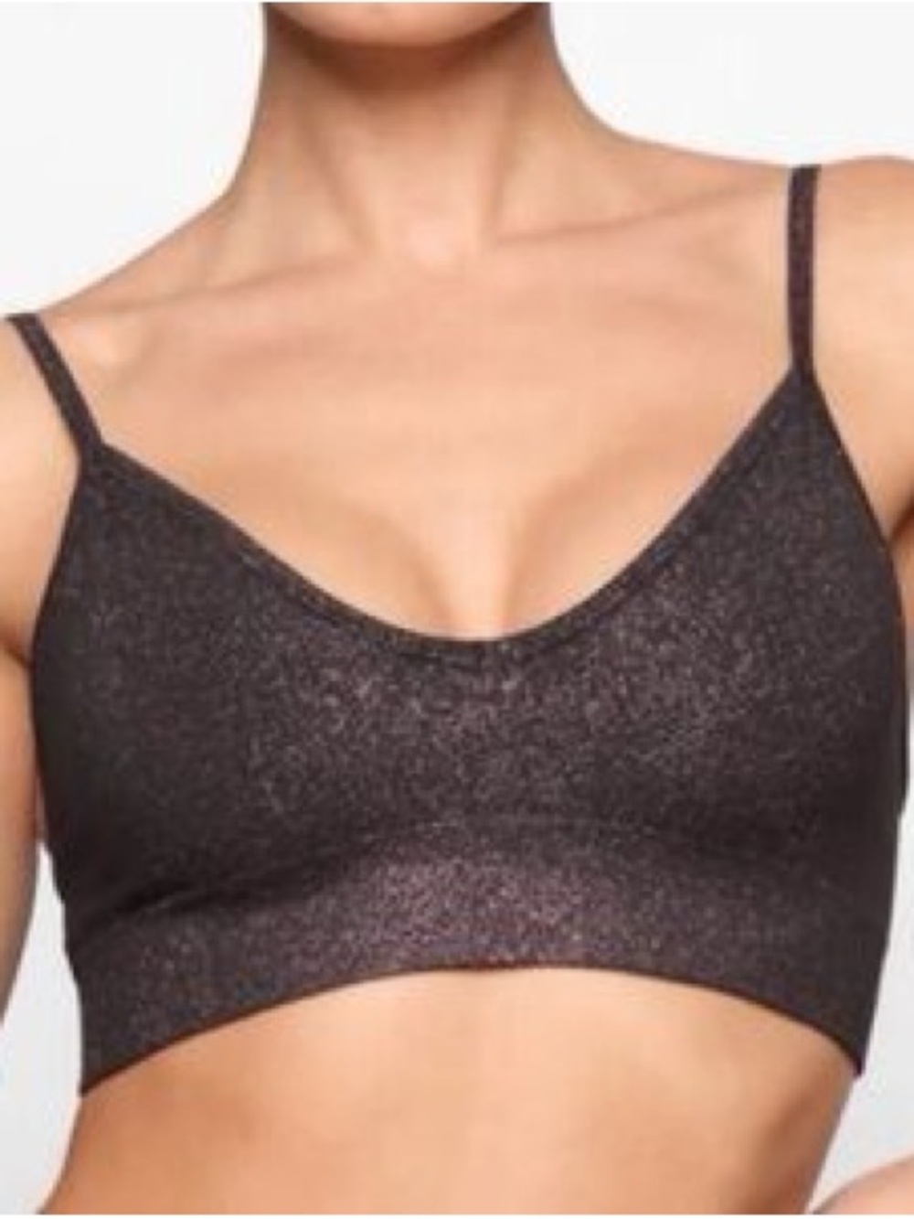 Skims bronze Shimmer Wireless Bralette - Metallic Charcoal